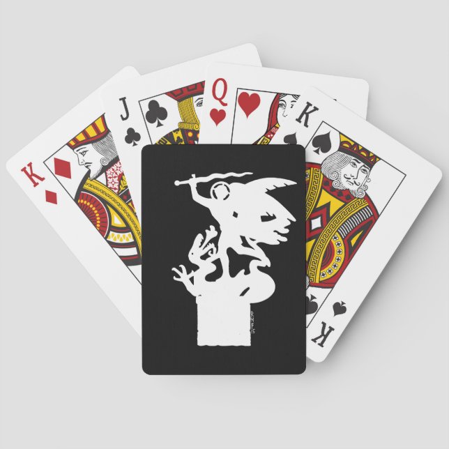 Baraja De Cartas San Miguel y Dragón (en blanco) (Reverso)