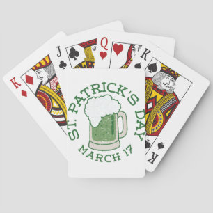 Baraja De Cartas san patricks cerveza verde angustiada