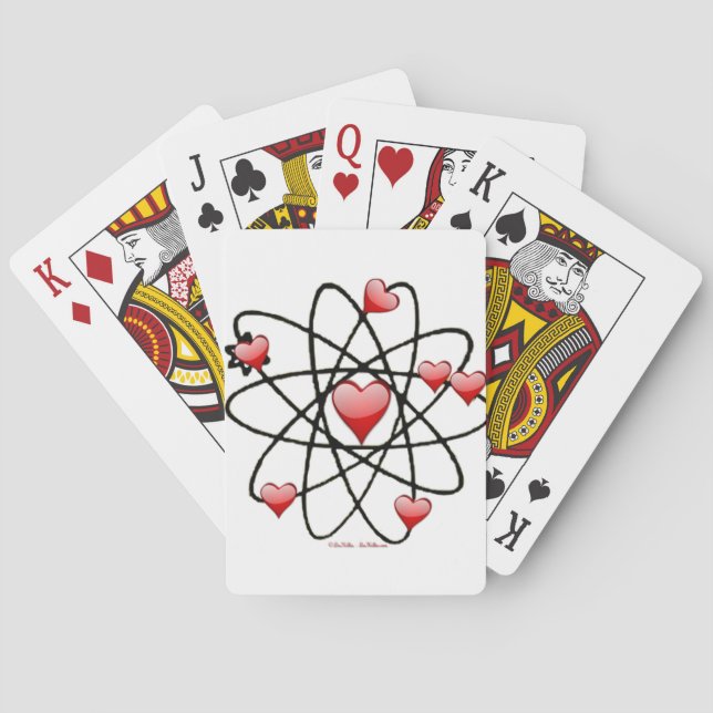 Baraja De Cartas San Valentín Corazones Rojos Atómicos (Reverso)