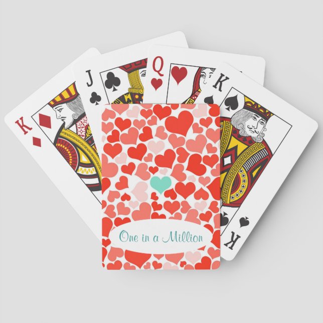 Baraja De Cartas San Valentín, uno en un millón de corazones (Reverso)