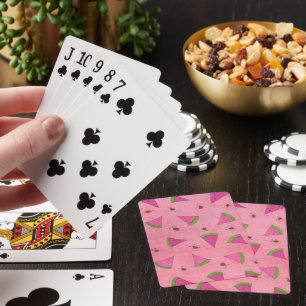 Baraja De Cartas Sandía Rosa y Mariquitas