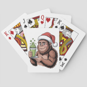 Baraja De Cartas Santa Bigfoot Divertido Sasquatch Divertido Sosten