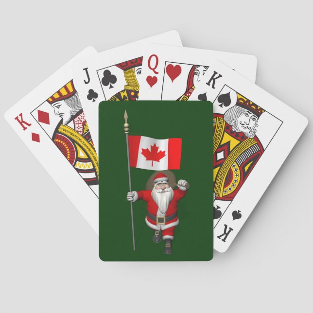 Baraja De Cartas Santa Claus Con El Fin De Canadá (Reverso)