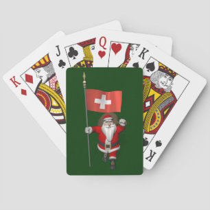 Baraja De Cartas Santa Claus Con El Fin De Suiza