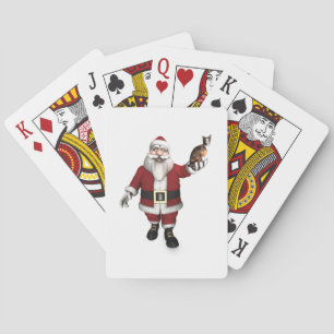Baraja De Cartas Santa Claus con gato calico