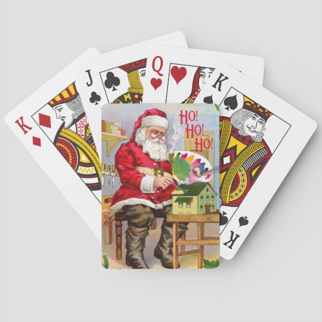 Baraja De Cartas Santa Claus En Su Taller (Reverso)