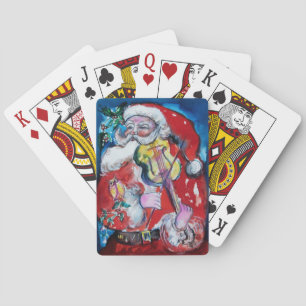 Baraja De Cartas SANTA CLAUS JUGANDO Fiesta DE Navidades DE VIOLÍN