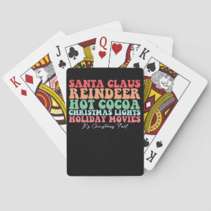 Baraja De Cartas Santa Claus Reindeer Hot Cocoa Navidades Luces Ho