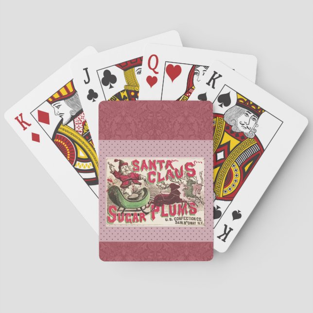 Baraja De Cartas Santa Claus Sugar Plum Navidad (Reverso)