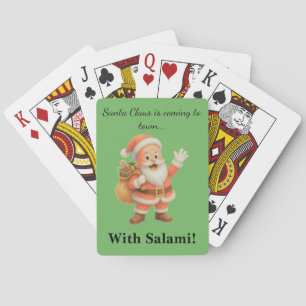 Baraja De Cartas Santa Claus viene a la ciudad.. ¡Con Salami!