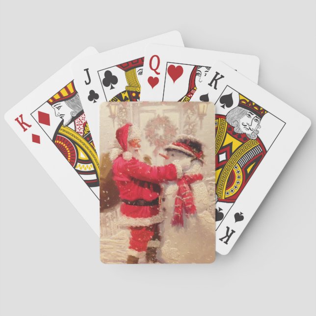 Baraja De Cartas Santa Claus y Snowman (Reverso)