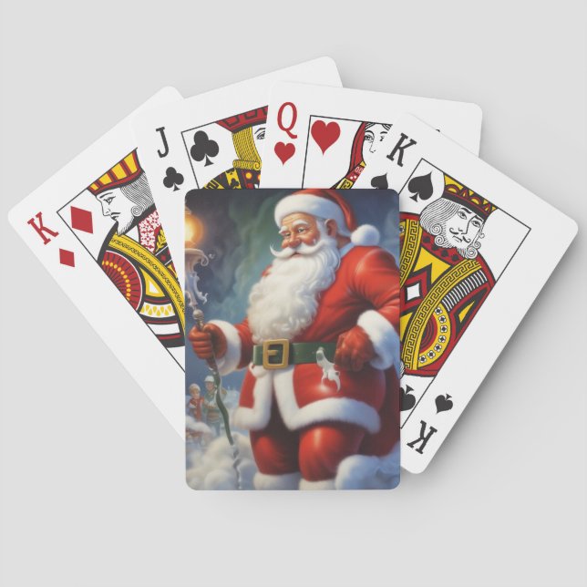 Baraja De Cartas Santa Cláusula Feliz Navidad Feliz Año Nuevo (Reverso)