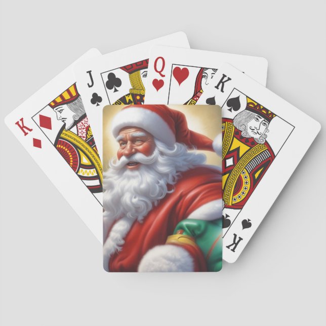 Baraja De Cartas Santa Cláusula Feliz Navidad Feliz Año Nuevo (Reverso)