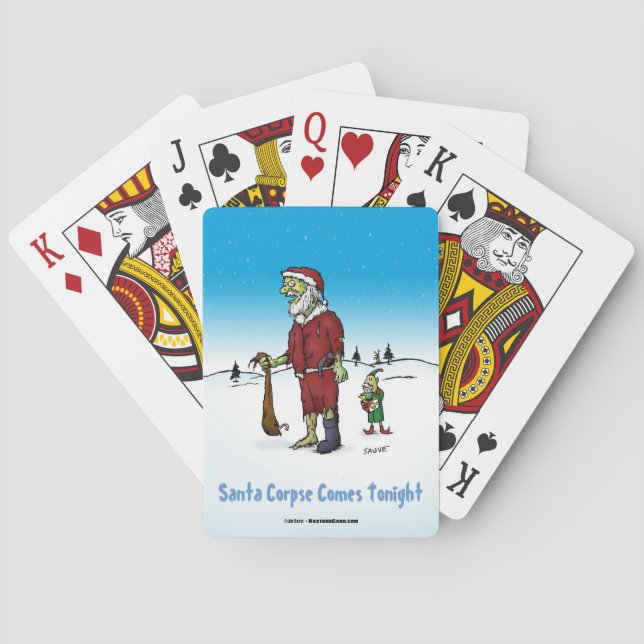 Baraja De Cartas Santa Corpse Funny Zombie Personalizado (Reverso)