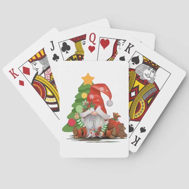Baraja De Cartas Santa Gnome - Navidades divertidos diseñan camiset (Reverso)