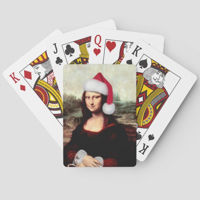 Baraja De Cartas Santa Hat, Navidades de Mona Lisa (Reverso)