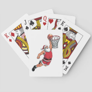 Baraja De Cartas Santa jugando baloncesto Amantes del deporte de Na