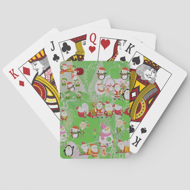 Baraja De Cartas Santa Magical Green New Year  (Reverso)