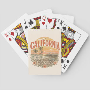 Baraja De Cartas Santa Monica Ruta 66 Tarjeta Nocturna Atardecer