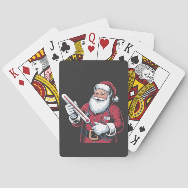 Baraja De Cartas Santa Nurse Xmas Nursing Healthcare Worker   (Reverso)