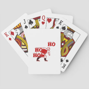 Baraja De Cartas Santa Paseando en rojo y blanco Ho Ho Ho Ho Art Pr