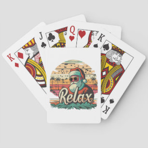 Baraja De Cartas Santa Retro con un título Relájate