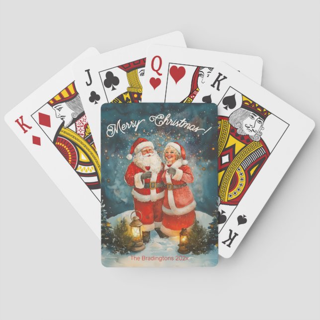 Baraja De Cartas Santa Sra. Claus Feliz Navidad (Reverso)
