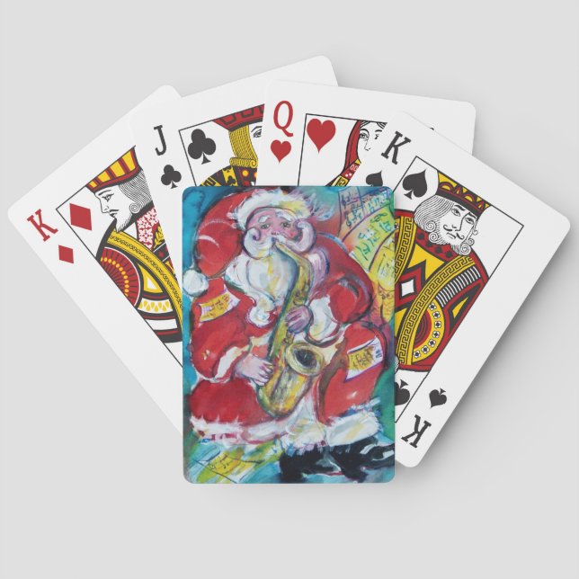 Baraja De Cartas SANTA y SAX, FIESTA de NAVIDADES (Reverso)