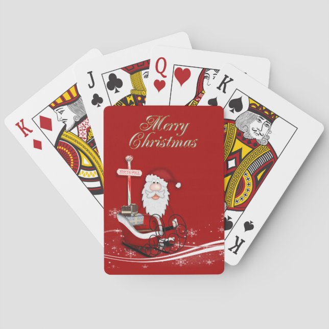 Baraja De Cartas Santa y su Feliz Navidad (Reverso)