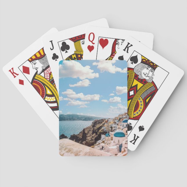 Baraja De Cartas Santorini, Grecia Beach House (Reverso)