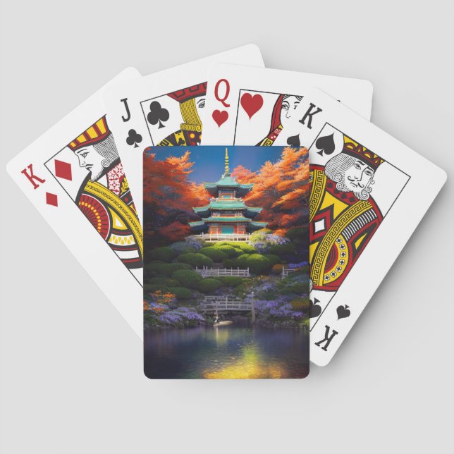 Baraja De Cartas Santuario con techo de Azure (Reverso)