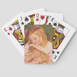 Baraja De Cartas Sara Holding a Cat (por Mary Cassatt)
