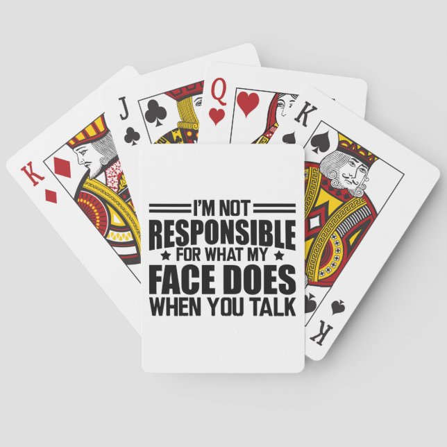 Baraja De Cartas Sarcasmo - No soy responsable de lo que hace mi ca (Reverso)