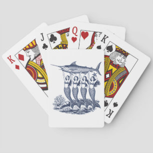 Baraja De Cartas Sardina Sirena Pescado Enlatado Vintage