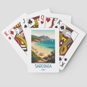 Baraja De Cartas Sardinia Italia Minimalista Arte de Viaje Vintage