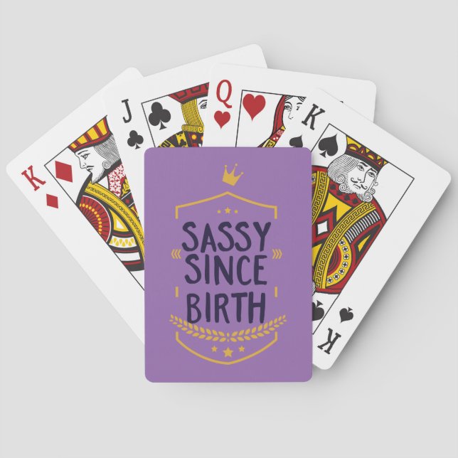 Baraja De Cartas Sassy desde su nacimiento, cómico (Reverso)