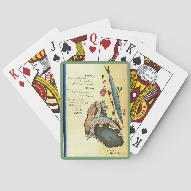 Baraja De Cartas Sayori & Awabi (Halfbeak, Abalone) Pescado Hiroshi (Reverso)