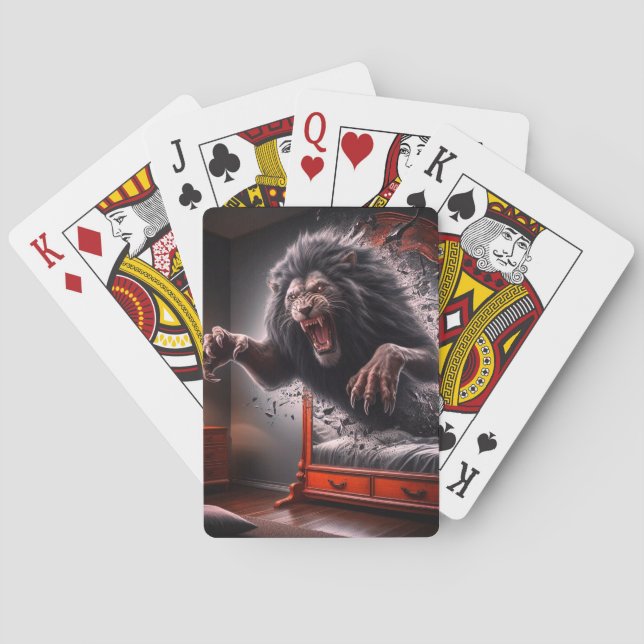 Baraja De Cartas Scary Lion (Reverso)