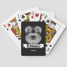 Baraja De Cartas Schnauzer negro y gris