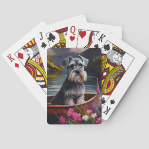 Baraja De Cartas Schnauzer sobre un remo: una aventura escénica