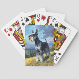 Baraja De Cartas Schnauzer Sunlit Countryside Landscape Art