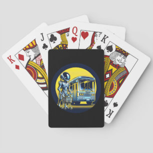 Baraja De Cartas Sci-Fi en la vida diaria - Gracioso Alien y Robot