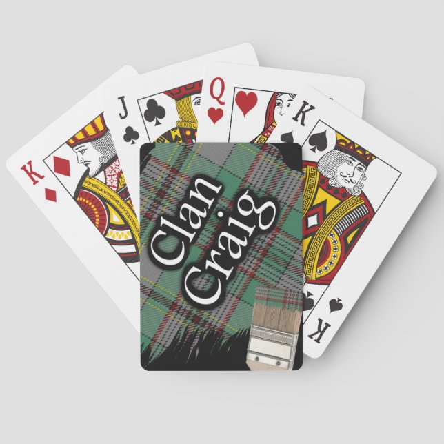 Baraja De Cartas Scottish Clan Craig Tartan Paint Brush (Reverso)
