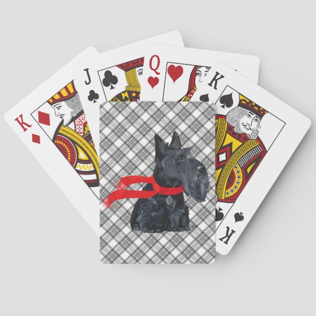 Baraja De Cartas Scottish Terrier Winter Holiday (Reverso)