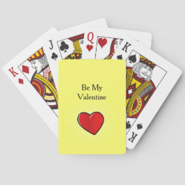 Baraja De Cartas Sé mi corazón rojo valentino en amarillo