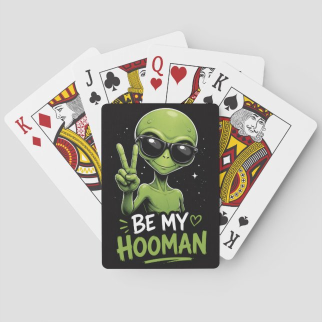 Baraja De Cartas Sé Mi Humano Diseño Alien (Reverso)