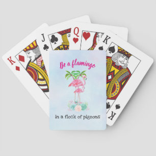 Baraja De Cartas Sé un flamenco en un rebaño de palomas