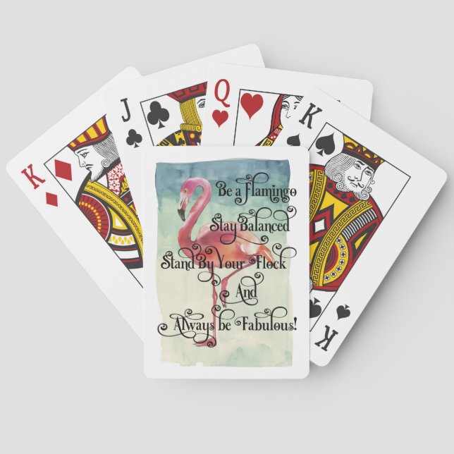Baraja De Cartas Sé un Flamenco Mantén el Equilibrio (Reverso)