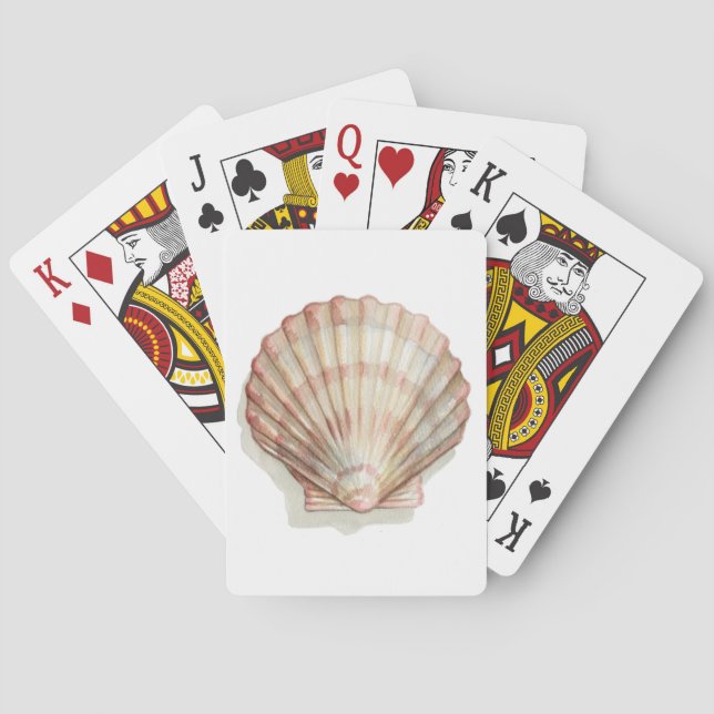Baraja De Cartas Seashell rosado y poner crema (Reverso)