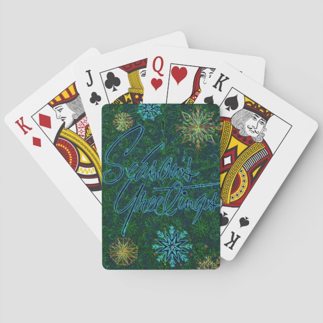 Baraja De Cartas Seasons Greetings Green (Reverso)